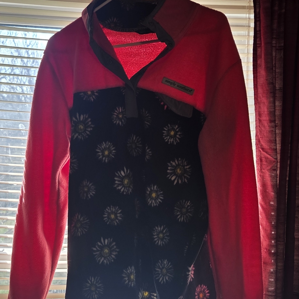 Simply Southern Floral Hoodie - Pink and Black